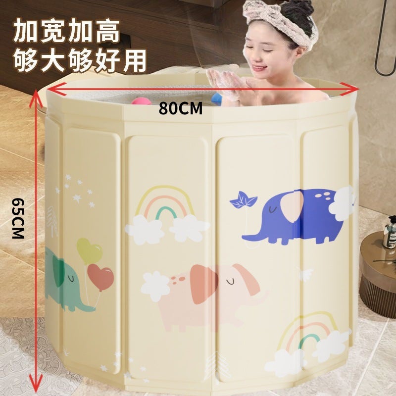 Installation-Free Bath Bucket Foldable Bath Bucket Full Body Adult Household Thickened Bath Bucket Small Apartment - Image 5
