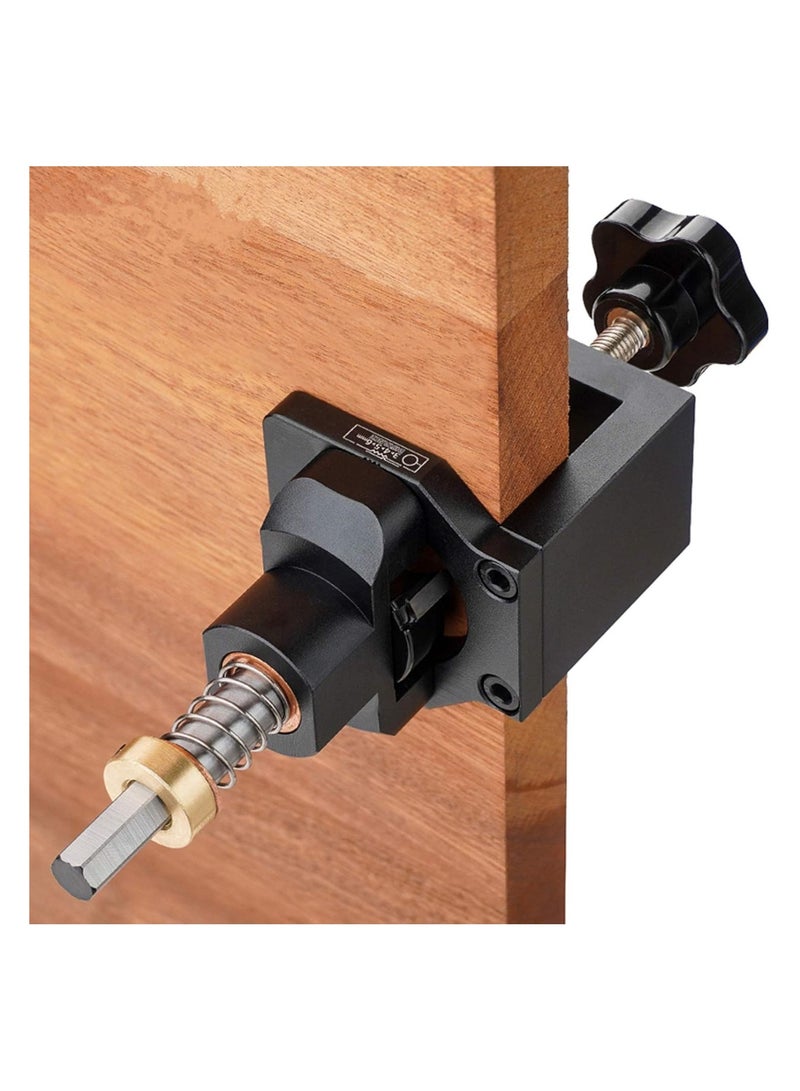 Zikra Aluminum Alloy Hinge Drilling Hole Puncher, Cabinet Door Hinge Jig With 35mm Drill Guide Locator Dowel Jig, Edge Distance Adjust With Clamp Woodworking Practical, Hole Woodworking Doweling Jig - Image 2