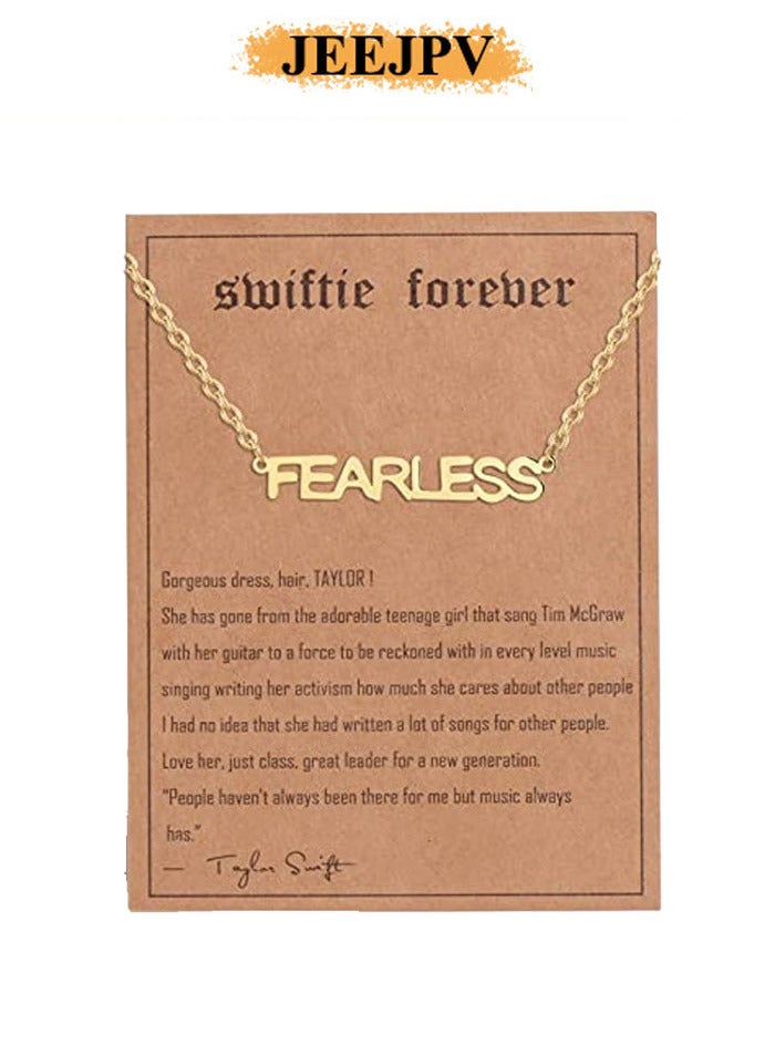 Taylor Swift Inspired Necklace for Fans, Swiftie Outfit Jewelry, Folklore Music Album Badge, Singer Inspired Necklace Music Lover Fans Gifts For Eras Tour, Fearless