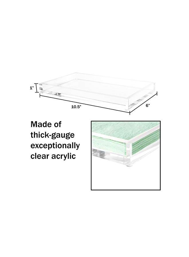 Raxoom World  Acrylic Catchall Tray  Decorative Clear Rectangular Modern Minimalist Valet Organizer For Bedside, Bathroom Or Office Storage - Image 2