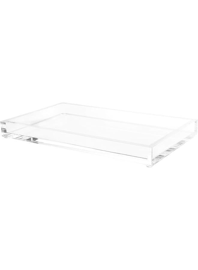 Raxoom World  Acrylic Catchall Tray  Decorative Clear Rectangular Modern Minimalist Valet Organizer For Bedside, Bathroom Or Office Storage - Image 1