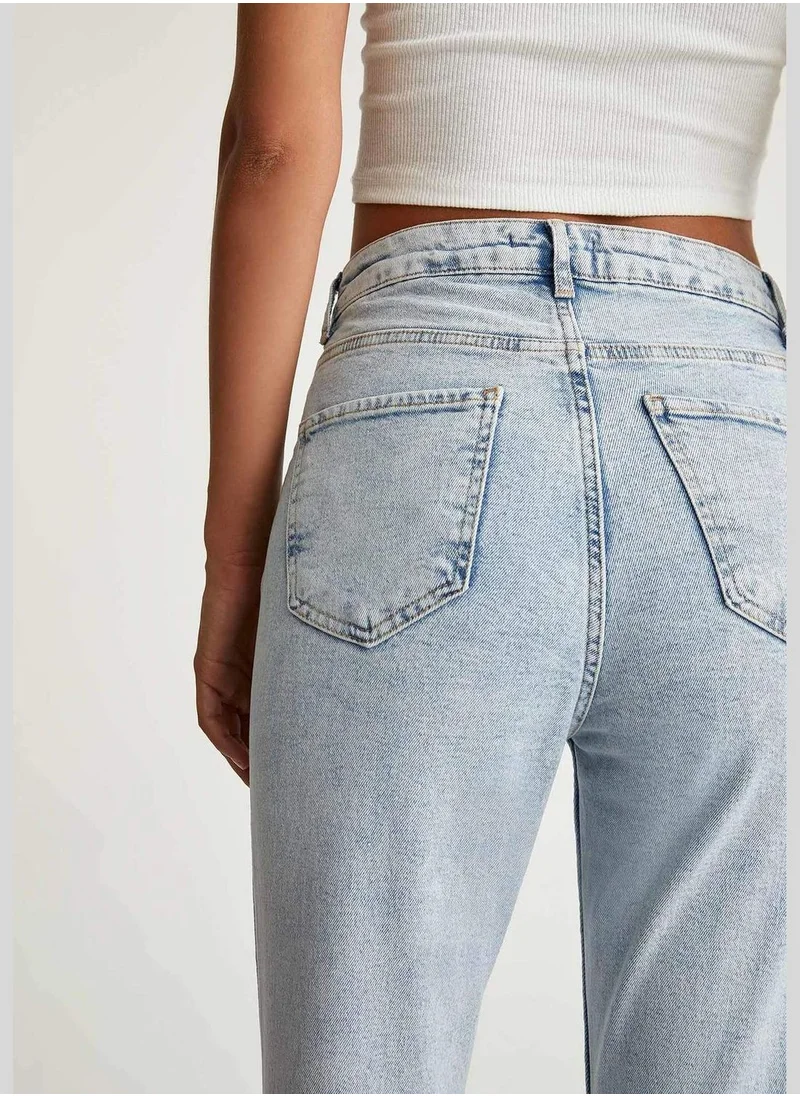 DeFacto Woman Straight Fit Denim Trousers