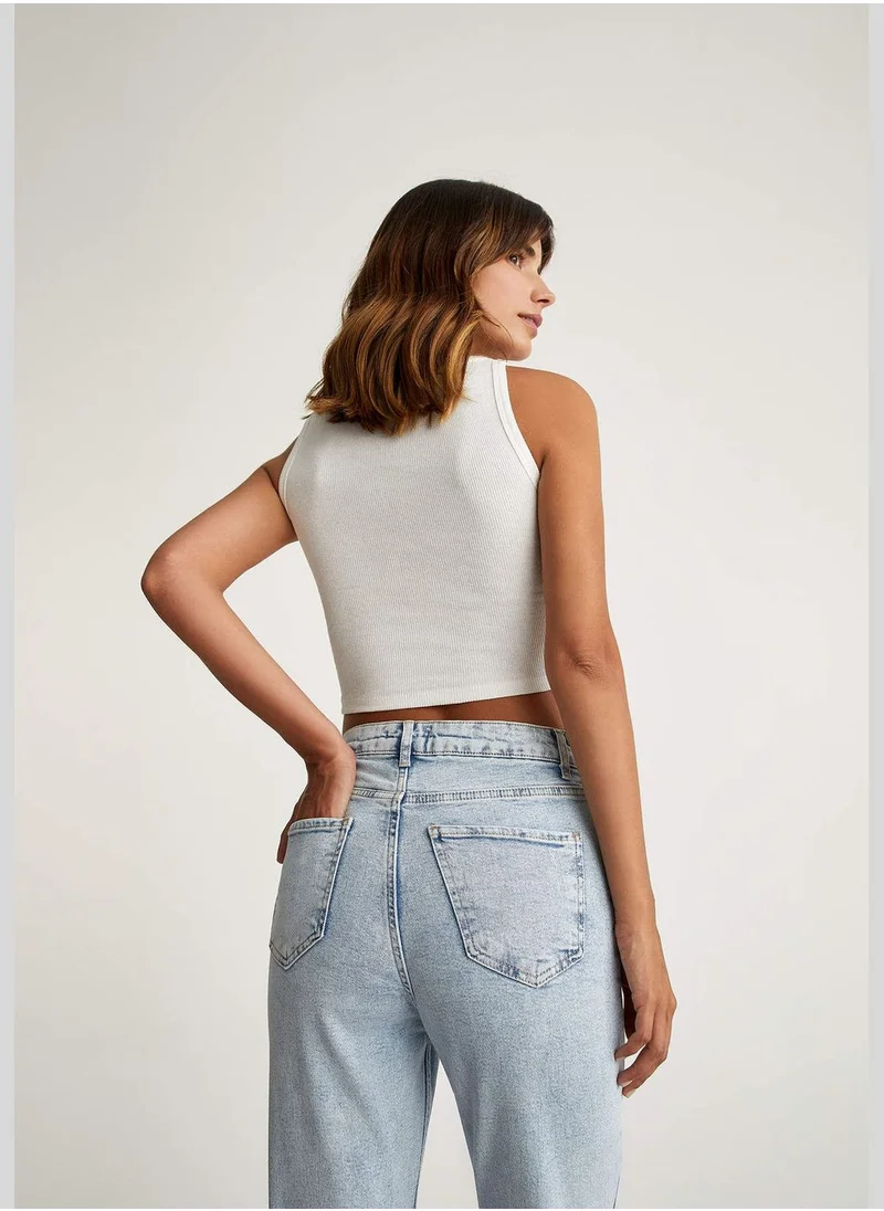 DeFacto Woman Straight Fit Denim Trousers