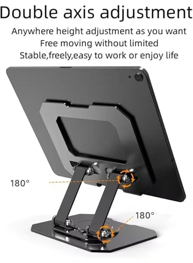 Tablet Holder, iPad, 360 Degree Rotating Base, Foldable and Adjustable, for Desk Compatible with Pro Air Mini 4 to 12.9 - Image 4