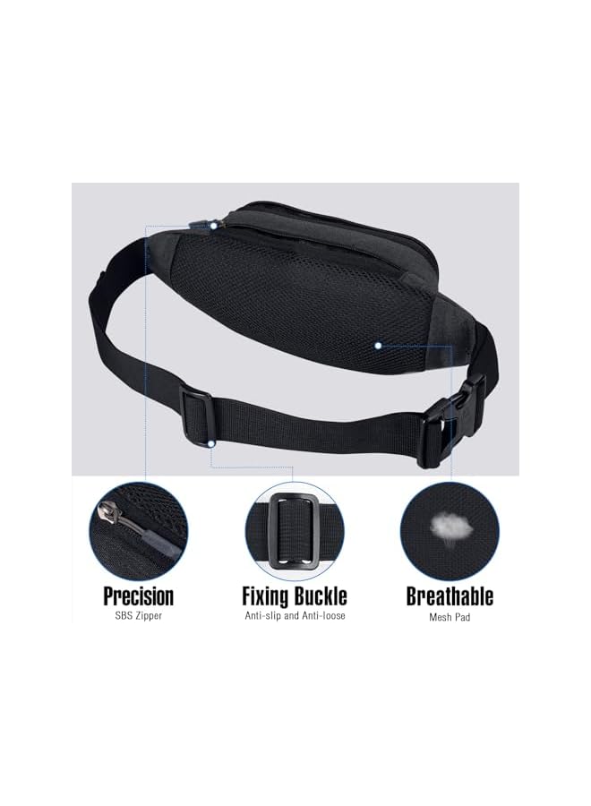 WATERFLY WATERFLY Fanny Pack Waist Bag: Small Hip Pouch Bum Bag Fannie Pack Phanny Fannypack Waistpack Bumbag Beltbag Sport Slim Fashionable for Jogging Hiking Hiker Women Men  - Image 5