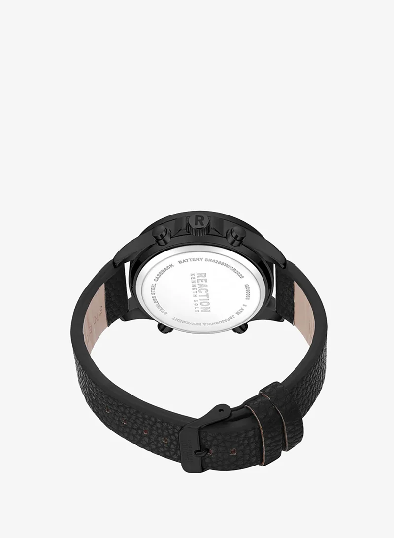 Kenneth Cole Reaction  Kenneth Cole Reaction Analogue - Digital Gents Watch With Black Synthetic Leather Strap 46mm - KRWGD9006601 for Men | Best Price UAE