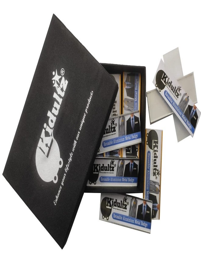 Kidultz (Pack of 4) Rectangular Aluminium Reusable Professional Name Badge for VIPs, Hotel Staff, etc.. Employee Personized Name Tag ID Badge with Pin (Gold) - Image 2