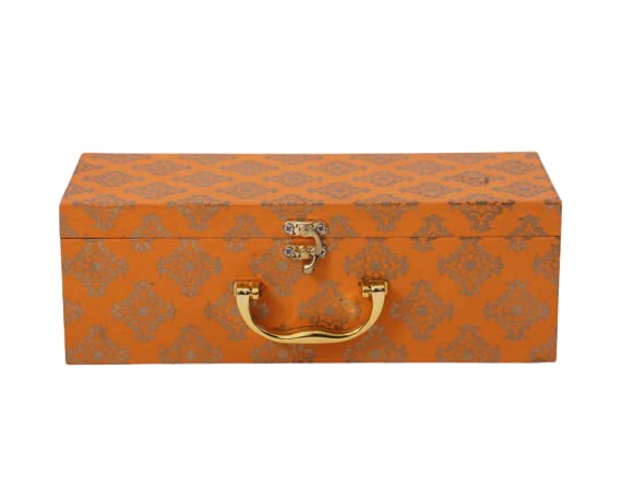ACL Creations Gift Basket MDF Basket MDF Tray MDF Hamper Basket for Diwali Hampers Corporate Gifting Wedding Packaging Birthday Hampers Gift Hamper 3 Jar Box orange Design - Image 1