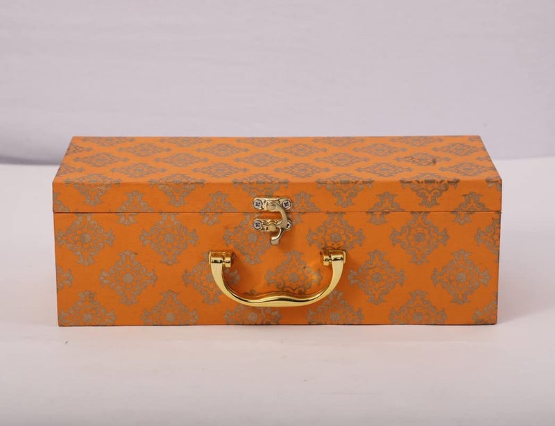 ACL Creations Gift Basket MDF Basket MDF Tray MDF Hamper Basket for Diwali Hampers Corporate Gifting Wedding Packaging Birthday Hampers Gift Hamper 3 Jar Box orange Design - Image 2