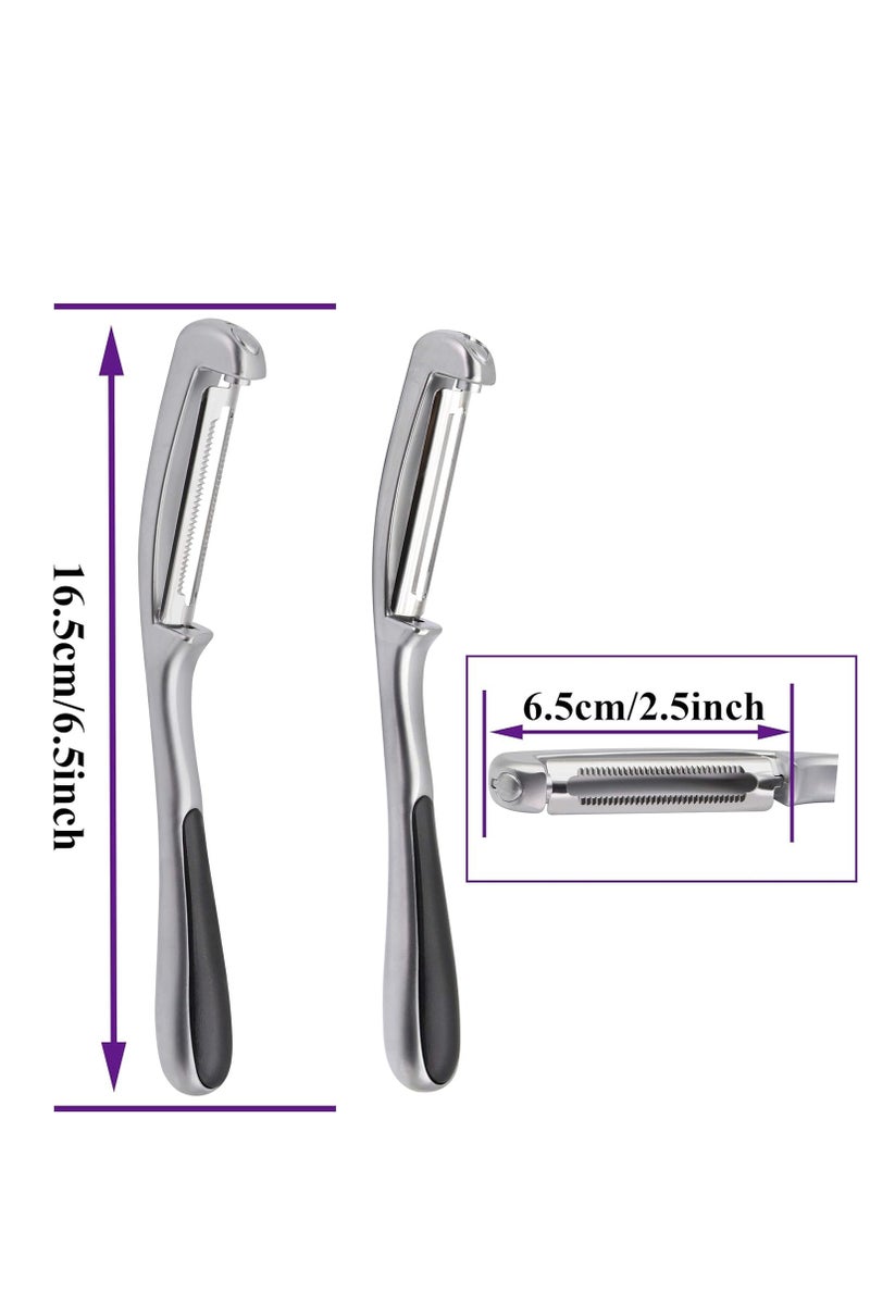 مجموعة من 2 مقشرة مطبخ – شفرة من الستانلس ستيل - Image 2