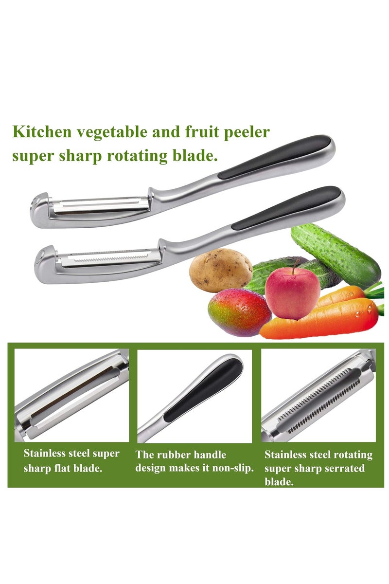 مجموعة من 2 مقشرة مطبخ – شفرة من الستانلس ستيل - Image 3