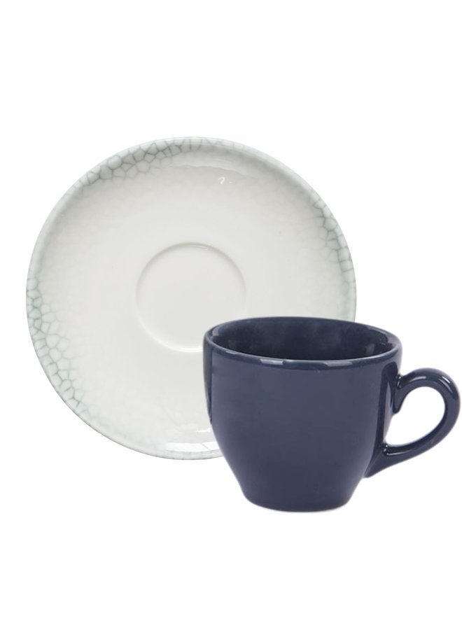 Kutahya Coffee Cup 100 ML & Saucer 12 CM  Greenness Decorated - Image 1