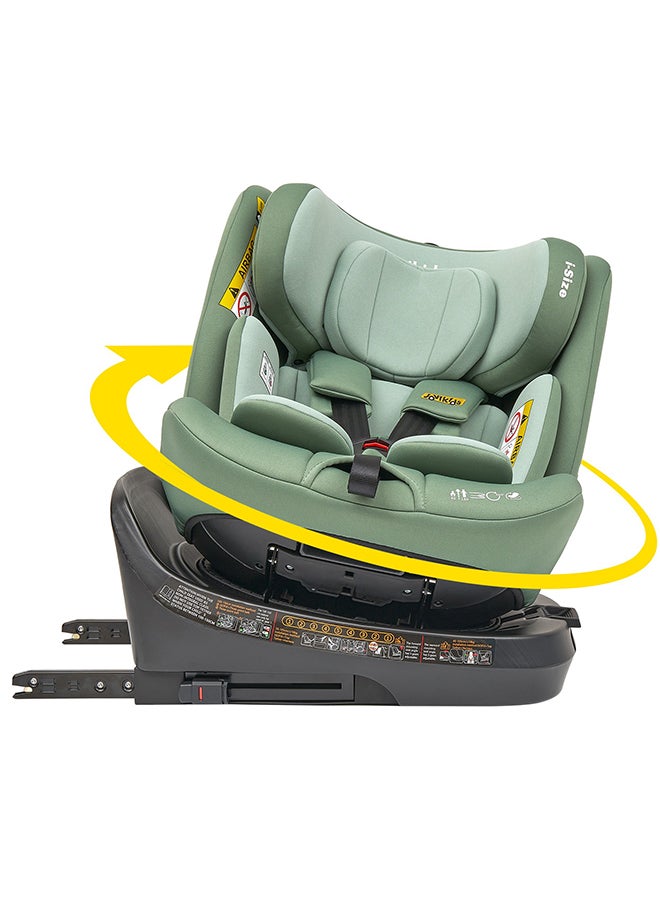 Jovikids - Rotating Ranger TT ISOFIX Car Seat 360° For Baby, 40 - 150 CM, 0 - 12 Years, ECE R129/E4 I-Size, Fixations ISOFIX, Top Tether - Green - Image 1