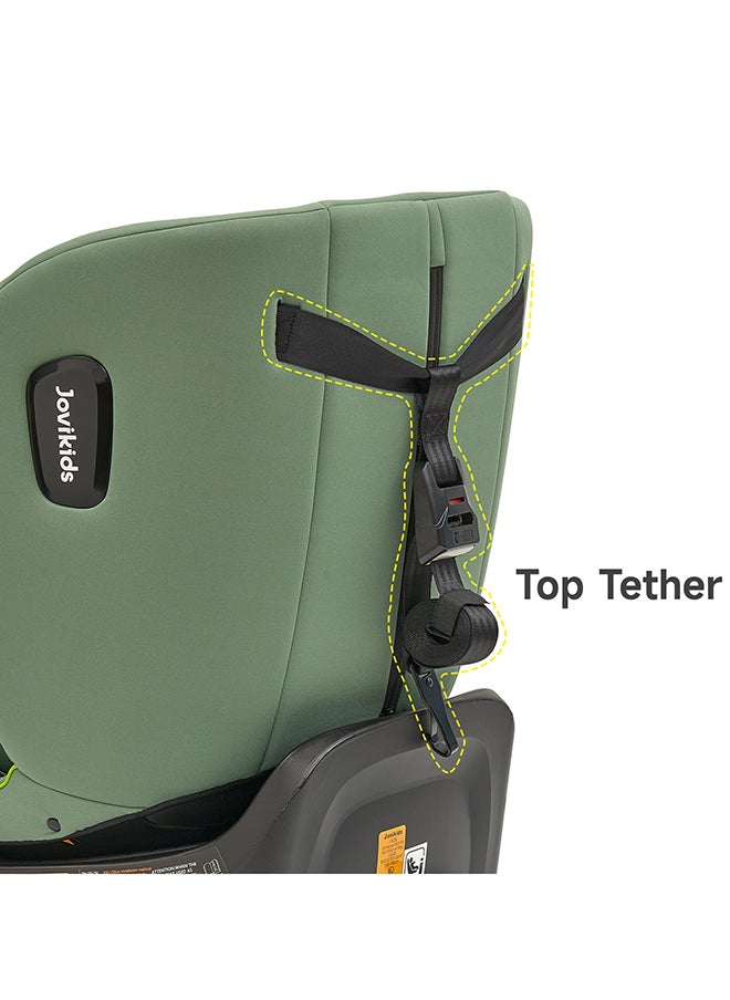 Jovikids - Rotating Ranger TT ISOFIX Car Seat 360° For Baby, 40 - 150 CM, 0 - 12 Years, ECE R129/E4 I-Size, Fixations ISOFIX, Top Tether - Green - Image 1