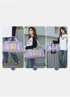 ماركة غير محددة Talha Gym Bag, Travel Bag Sport Duffel Bag with Wet Pocket, Gym Duffle Bag Foldable Men Women Travel Fitness Holdall Barrel Sports Overnight Weekender Bags for Gym Travel Swimming (pink)  - Image 2