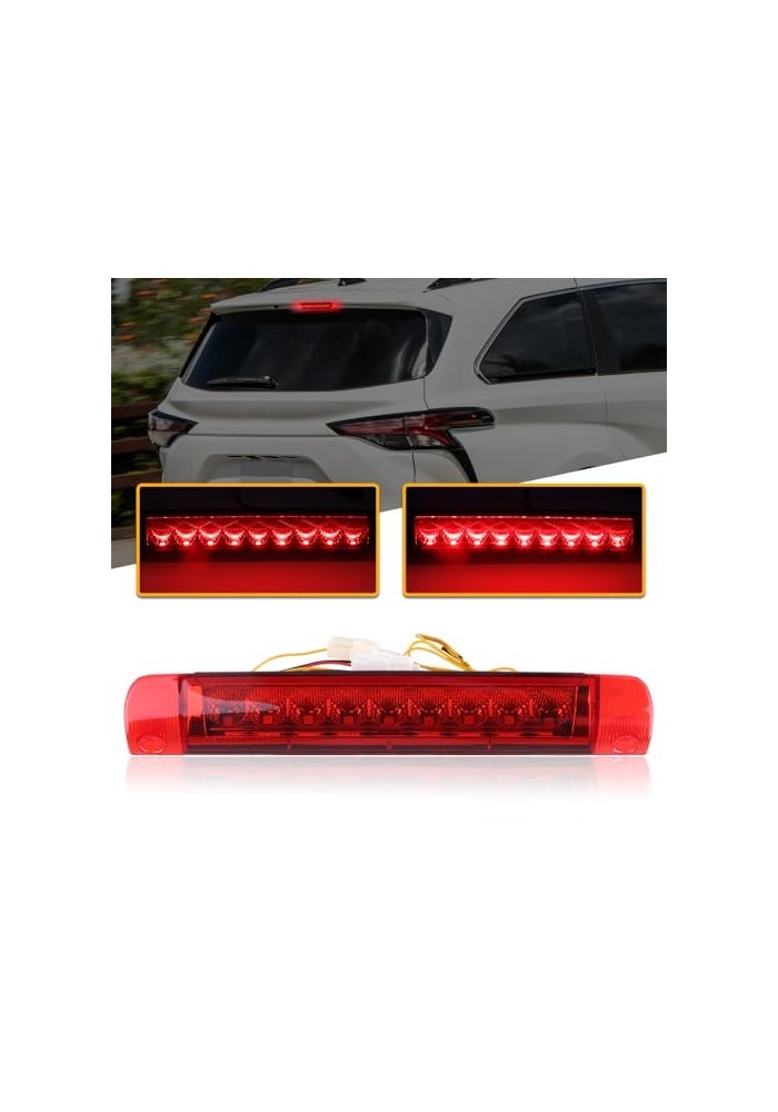 Nrgedzam 3rd Brake Light for 20082013 Toyota Highlander Tail High Mount 3rd Stop Reverse LED Lights For 20092013 Toyota Corolla S with Spoiler ONLY 20082020 Sequoia 20062012 RAV4Red Lens - Image 1