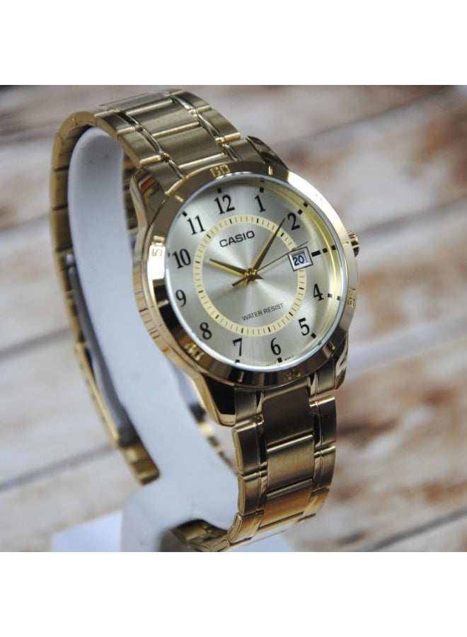 Casio MTP-V004G-9BUDF Men’s Analog Gold-Tone Stainless Steel Watch – Gold Dial, Date Display, Water Resistant - Image 2