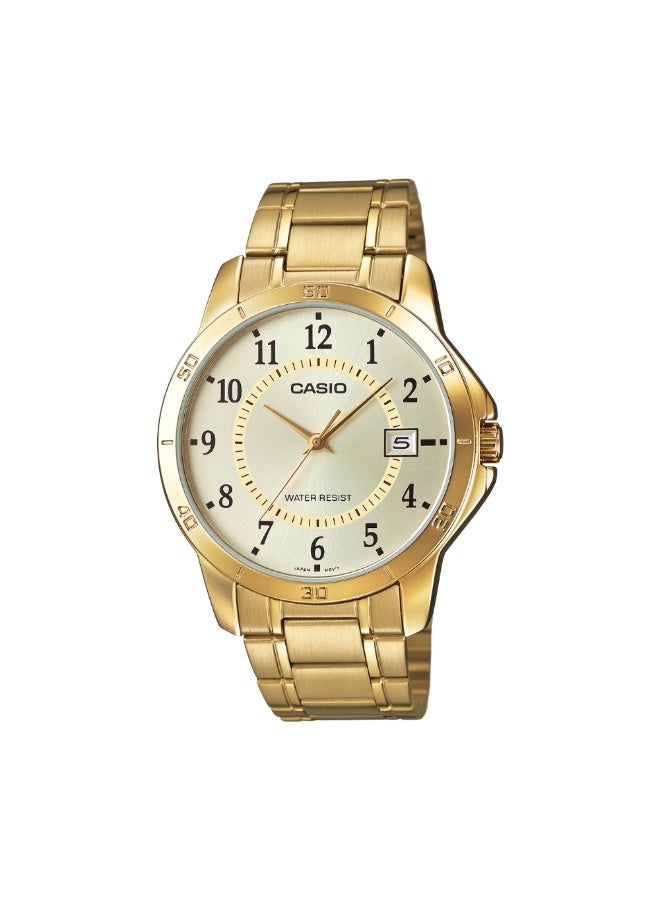 Casio MTP-V004G-9BUDF Men’s Analog Gold-Tone Stainless Steel Watch – Gold Dial, Date Display, Water Resistant - Image 1