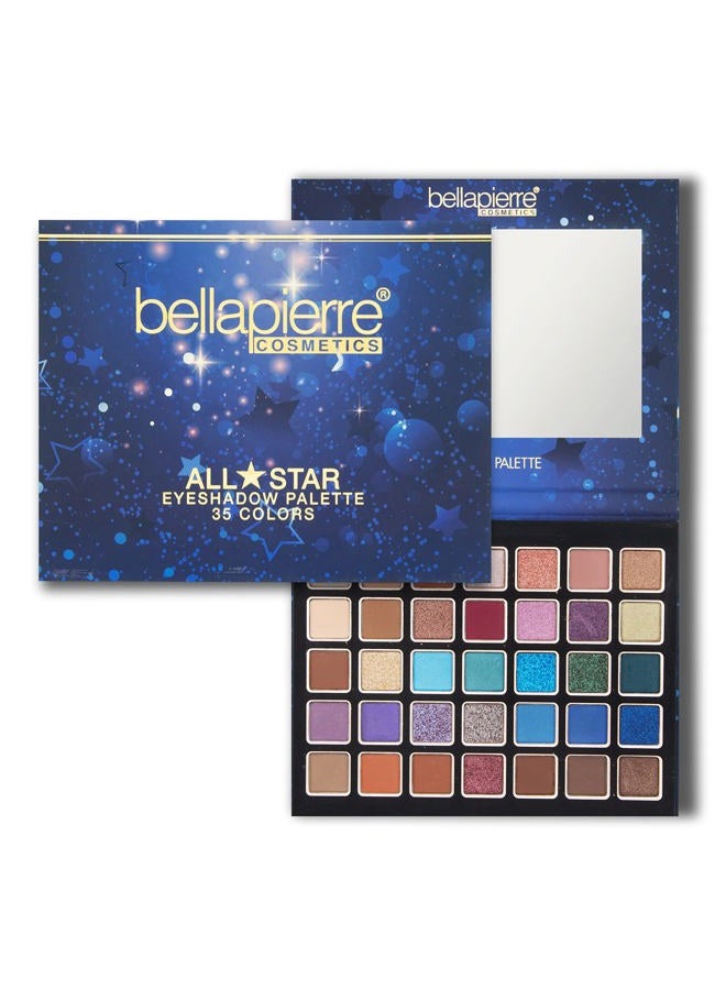 BellaPierre لوحة ظلال العيون All-Stars | 35 لون بتشطيبات مطفية، ساتينية، لامعة، وورقية | خالية من المواد السامة والبارابين | نباتية وخالية من القسوة - Image 1