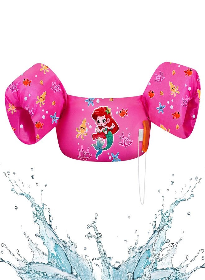 HeySplash Kids Swimming Vest, Toddler Floaties Fit 22-44 Lbs, Puddle Kids Jumper with Adjustable Strap, Swim Jacket Water Wing Baby Arm Floats,Sea Beach Swim Aid for 1-6 Years, Magenta Mermaid - Image 1