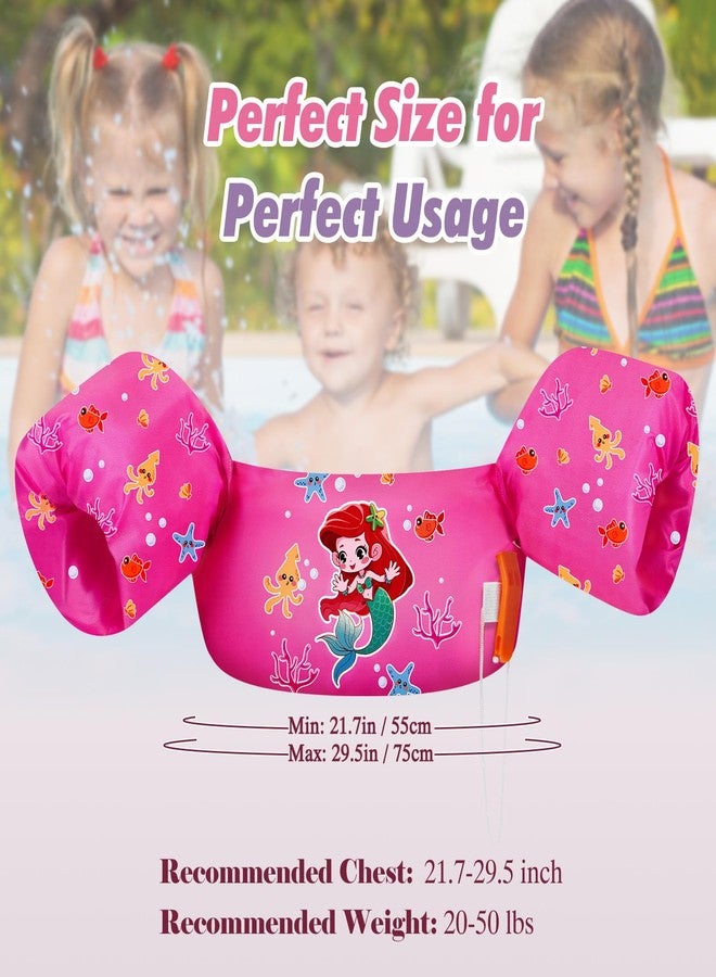 HeySplash Kids Swimming Vest, Toddler Floaties Fit 22-44 Lbs, Puddle Kids Jumper with Adjustable Strap, Swim Jacket Water Wing Baby Arm Floats,Sea Beach Swim Aid for 1-6 Years, Magenta Mermaid - Image 5