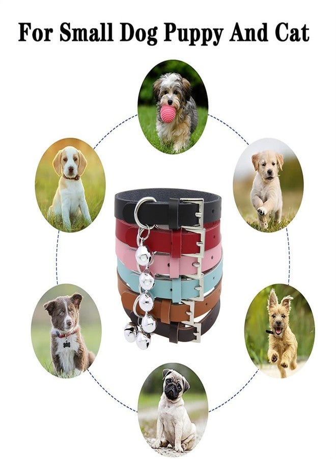 TELEYI Cat Collar with Bell,Genuine Leather Puppy Collar with Bells Boys Girls Female Small Dog Collar with Bells for XS XSmall Pet Kitten Kitty Animal Yorkie Chihuahua,Red S - Image 5