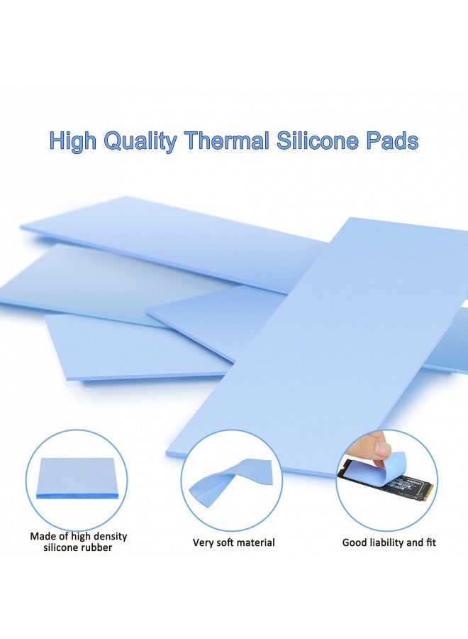 A ADWITS [ 6-Pack ] Thermal Conductive Silicone Pads, Soft Safe Simple to Apply for SSD CPU GPU LED IC Chipset Cooling -Blue - Image 2