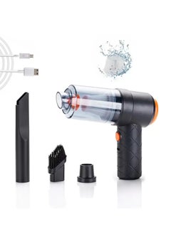PLOKAMA 2 in 1 Car Vacuum Cleaner Cordless,Keyboard Vacuum Cleaner Wireless Handheld & Air Duster,120W High Power Wet and Dry Vacuum Cleaner with Multi-nozzles & Brush for Vehicle/Home/Office,Pet Hair(BLACK)  - Image 1