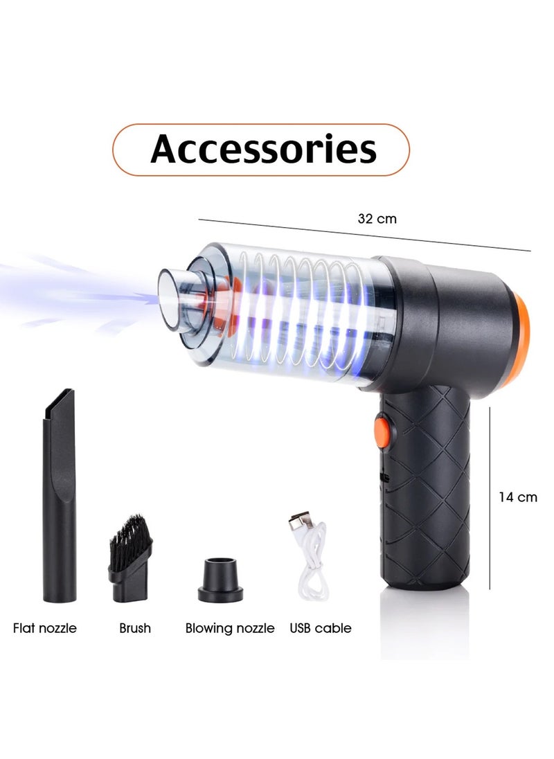 PLOKAMA 2 in 1 Car Vacuum Cleaner Cordless,Keyboard Vacuum Cleaner Wireless Handheld & Air Duster,120W High Power Wet and Dry Vacuum Cleaner with Multi-nozzles & Brush for Vehicle/Home/Office,Pet Hair(BLACK)  - Image 3