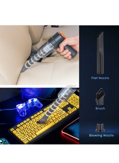 PLOKAMA 2 in 1 Car Vacuum Cleaner Cordless,Keyboard Vacuum Cleaner Wireless Handheld & Air Duster,120W High Power Wet and Dry Vacuum Cleaner with Multi-nozzles & Brush for Vehicle/Home/Office,Pet Hair(BLACK)  - Image 5