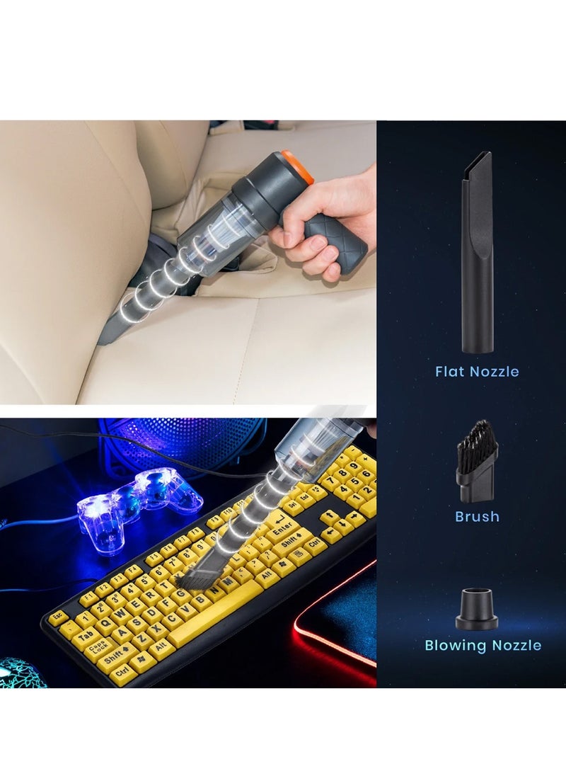 PLOKAMA 2 in 1 Car Vacuum Cleaner Cordless,Keyboard Vacuum Cleaner Wireless Handheld & Air Duster,120W High Power Wet and Dry Vacuum Cleaner with Multi-nozzles & Brush for Vehicle/Home/Office,Pet Hair(BLACK)  - Image 5