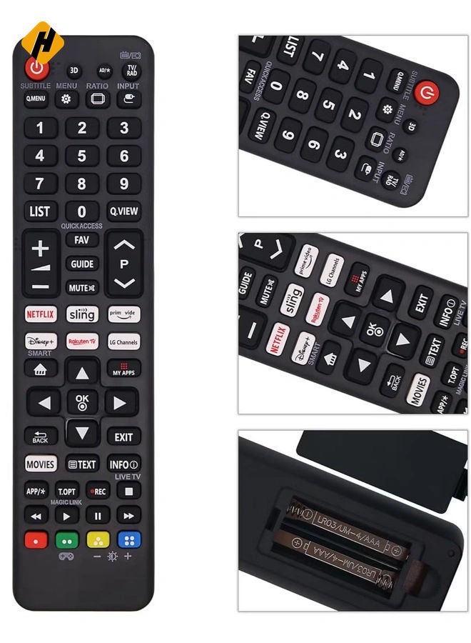 HuHa New LG TV Remote Control, LG Smart TV Remote with Six Quick Access Buttons for LCD, LED, UHD, QLED TVs, Guaranteed Performance, Three-Year Warranty with Battery - Image 3