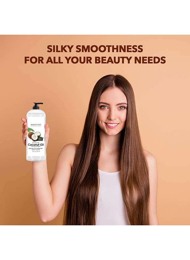 Majestic Pure Fractionated Coconut Oil | Relaxing Massage Oil For Massage Therapy | Liquid Coconut Oil For Diluting Essential Oils | Coconut Oil For Skin, Lip, Body, Hair Oil, Moisturizer | 473 Ml - Image 3