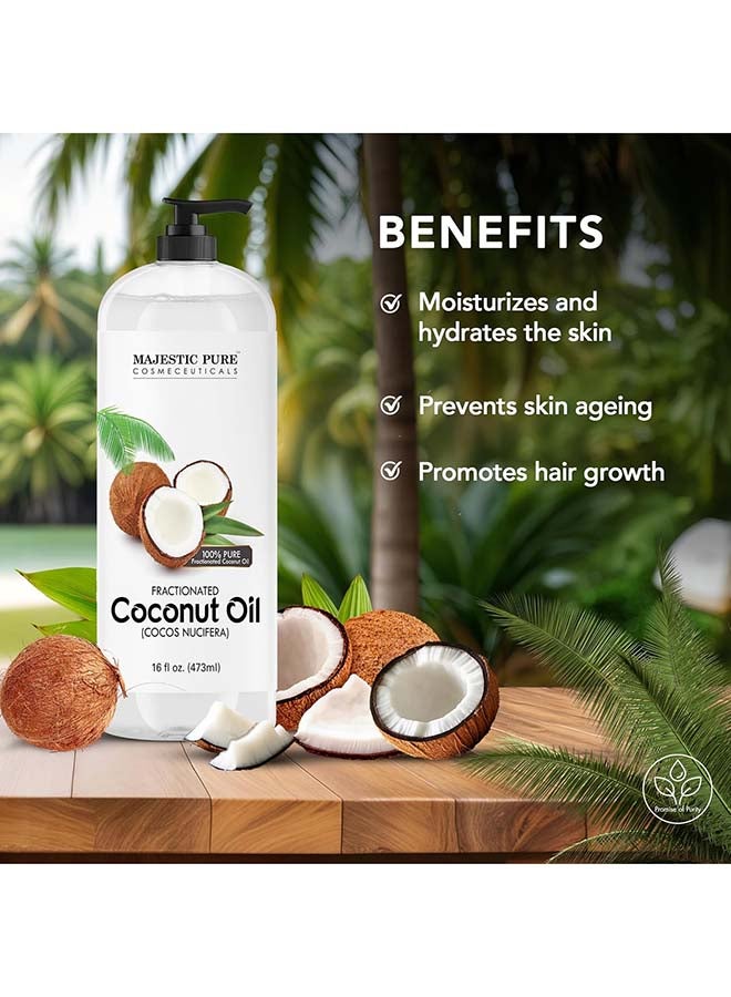 Majestic Pure Fractionated Coconut Oil | Relaxing Massage Oil For Massage Therapy | Liquid Coconut Oil For Diluting Essential Oils | Coconut Oil For Skin, Lip, Body, Hair Oil, Moisturizer | 473 Ml - Image 4
