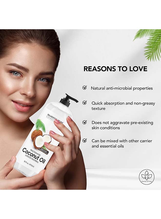 Majestic Pure Fractionated Coconut Oil | Relaxing Massage Oil For Massage Therapy | Liquid Coconut Oil For Diluting Essential Oils | Coconut Oil For Skin, Lip, Body, Hair Oil, Moisturizer | 473 Ml - Image 5