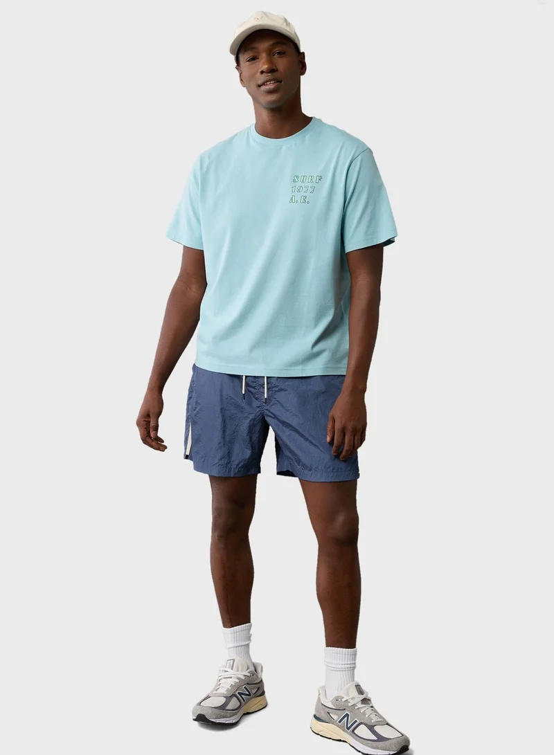 American Eagle Embroidered Graphic Crew Neck T-Shirt