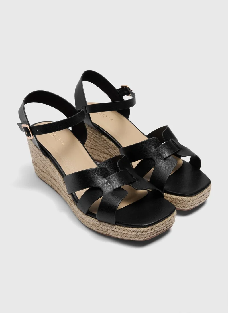 Matalan Wide Fit Black Espadrilles