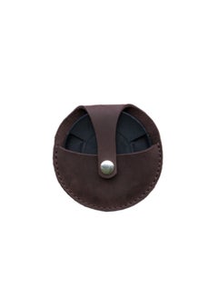 Leather Camera Lens Cover Bag Outdoor Portable Camera Lens Cover Bag Camera Tool Cover Storage Bag-Color:Dark Brown