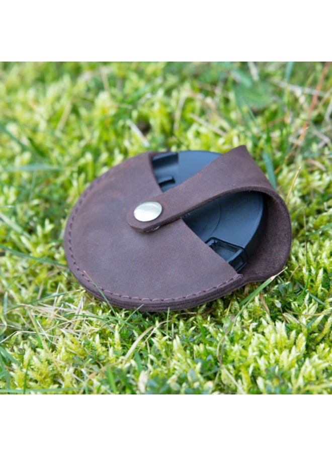 Generic - Leather Camera Lens Cover Bag Outdoor Portable Camera Lens Cover Bag Camera Tool Cover Storage Bag-Color:Dark Brown - Image 1