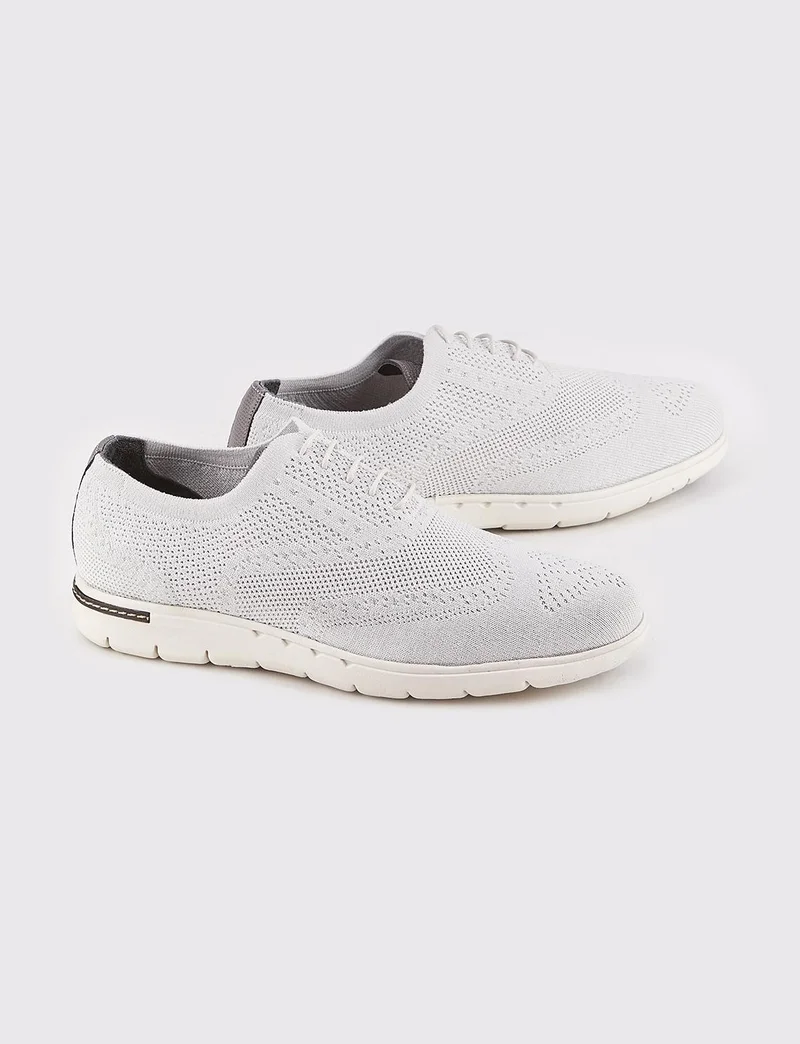 Cabani Men's Knitwear Gray Lace-Up Casual Shoes