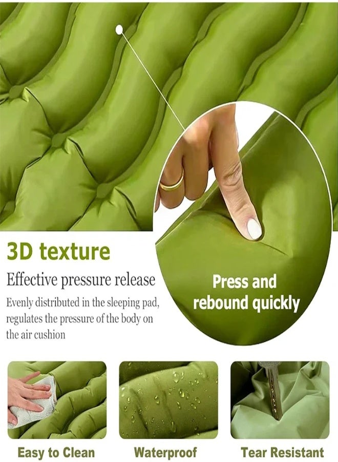 AROAQ Ultralight Inflatable Camping Sleeping Pad with Built-in Pillow & Foot Pump – 200x140cm, Waterproof, Connectable, Compact Air Mattress for Hiking, Travel, and Outdoor Use - Image 3