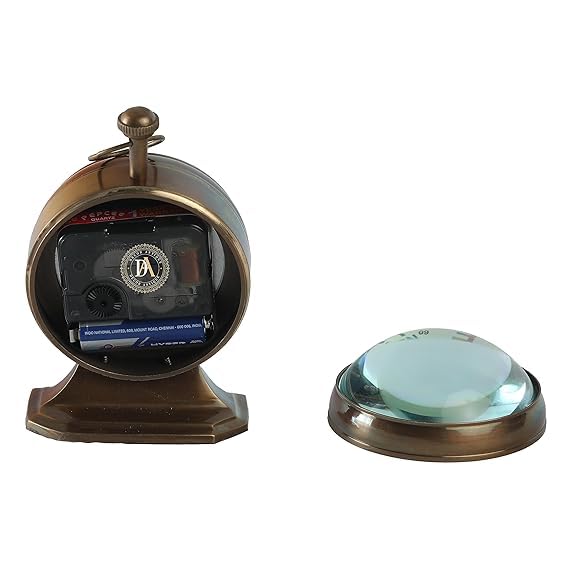 brassTable Clock Style Office Home Decor Handicrafts Items Vintage Collection Brass Table Clock Top Decorative Trophy Clock Antique Decorative Office Gift Home Decor Table Clock self Clock  - Image 3