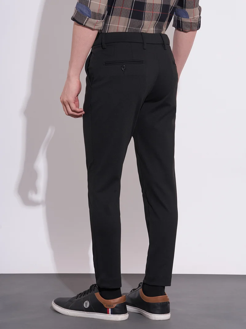 Being Human BLACK Men Slim Fit Mid-Rise Plain Chinos Trousers for Men | Best Price UAE