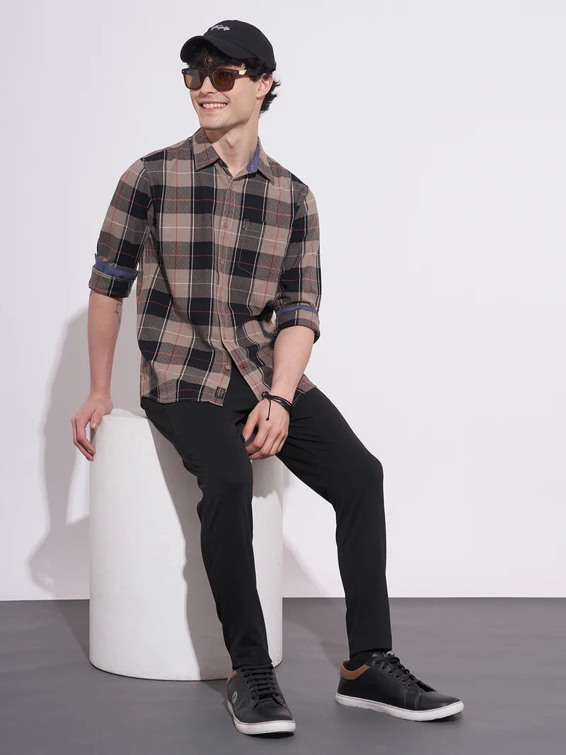 Being Human BLACK Men Slim Fit Mid-Rise Plain Chinos Trousers for Men | Best Price UAE