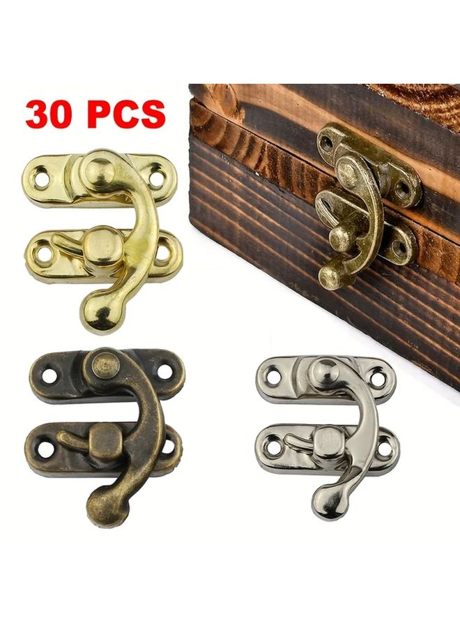 30pcs Silvery Antique Bronze Padlock Hasp Hooks Vintage Medieval Style Hardware - Image 2