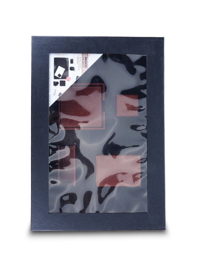 Executive 5-Piece Desk Organizer Set – Artificial Leather Office Accessories with Desk Pad, Pen Holder, Tea Coaster, Card Holder, and Paperweight - Image 5