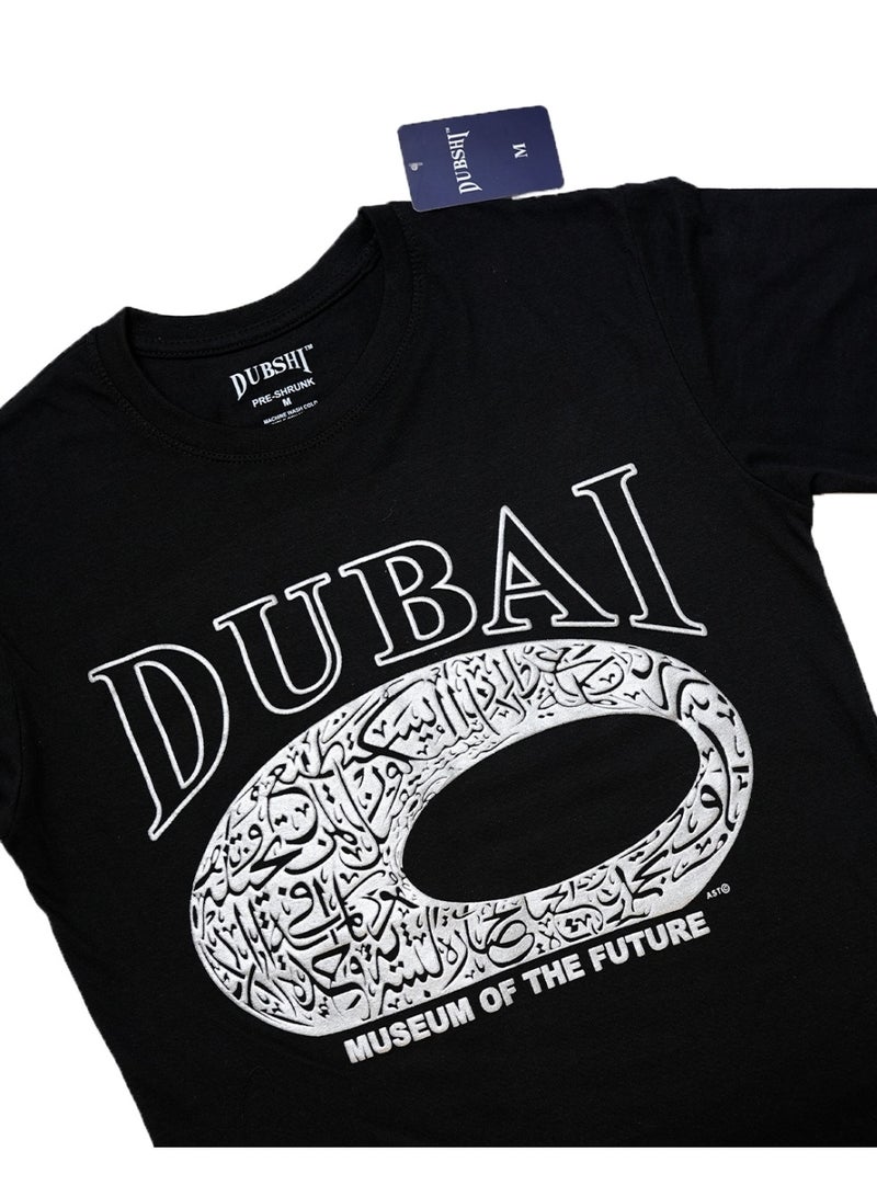 Dubshi Dubai T Shirt Black Silver D216 - Image 2