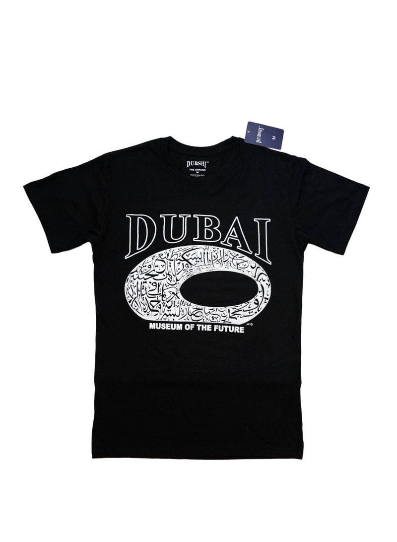 Dubshi Dubai T Shirt Black Silver D216 - Image 1