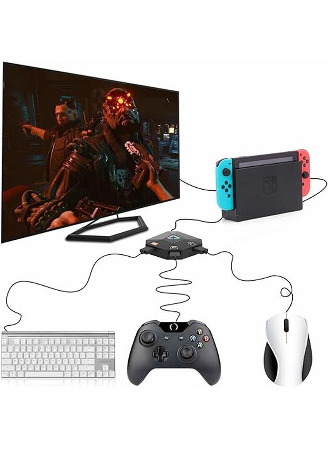 Gaming Keyboard  Mouse Adapter for Game Consoles, Keyboard  Mouse Adapter Compatible with Nintendo Switch, PS4, PS3, Xbox One, Xbox 360