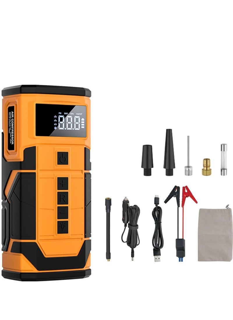 Generic 14.8V Ultra Start Car Jump Starter for All Passenger Car 600A Peak t Emergency Starter Booster Auto 10000mAh 150PSI Car Booster Starting Device Air Compressor Tire Pump with 3 Modes LED Light  - Image 1